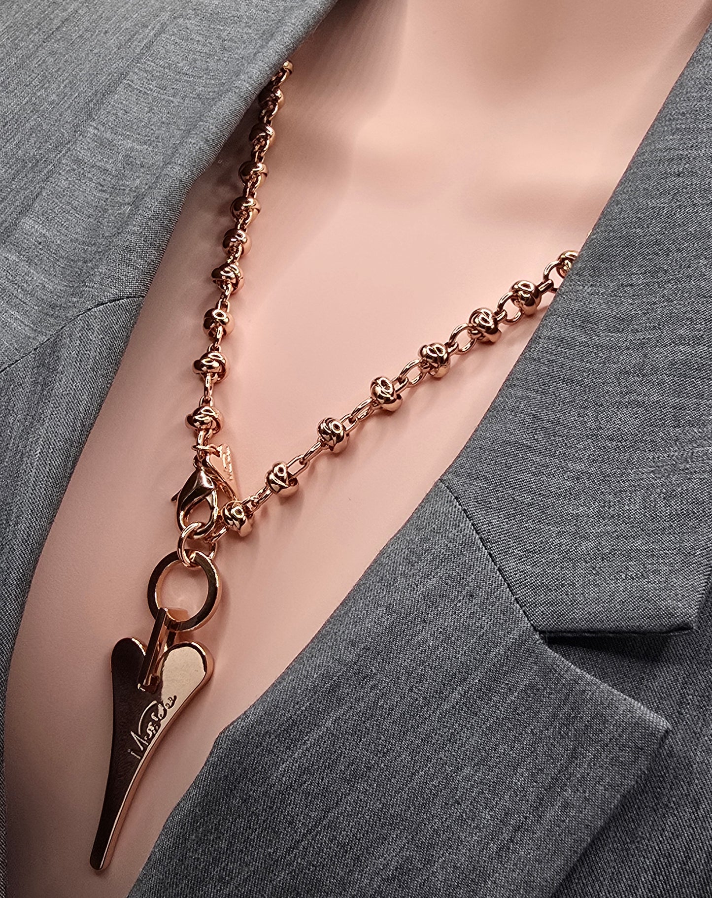 ROSE GOLD 70CM LONG KNOTTED CHAIN NECKLACE*