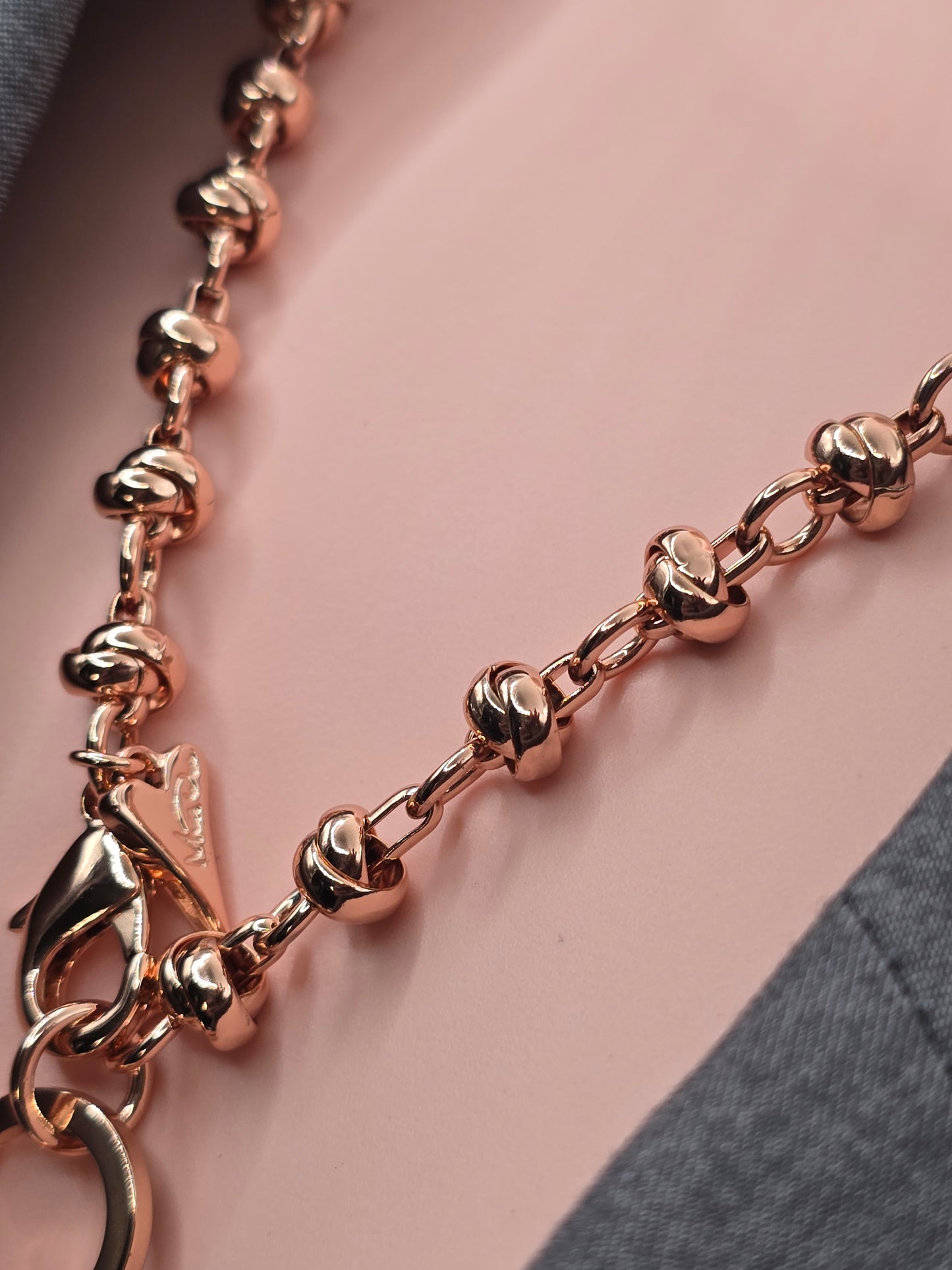ROSE GOLD 70CM LONG KNOTTED CHAIN NECKLACE*