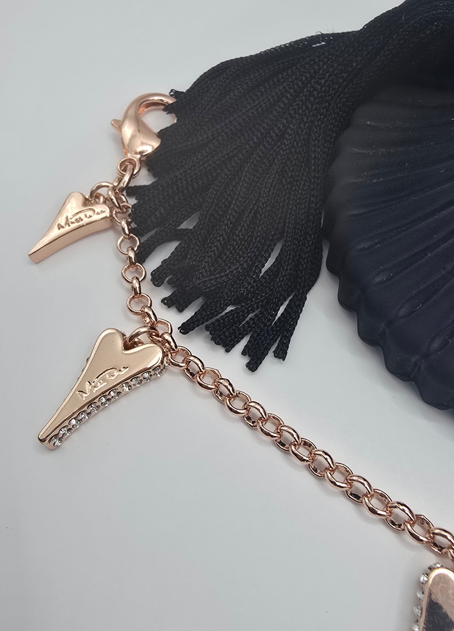 ROSE GOLD DIAMANTE HEARTS BRACELET*