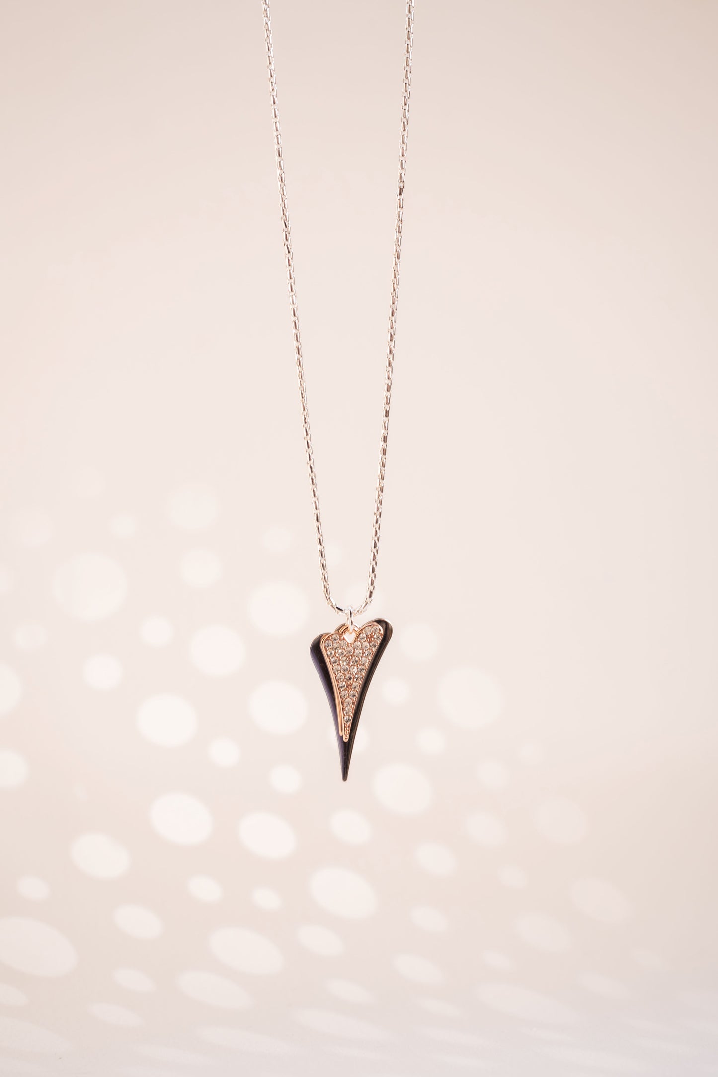 SILVER/ROSE GOLD HEARTS NECKLACE*