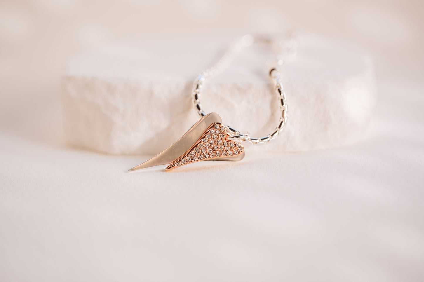 SILVER/ROSE GOLD HEARTS BRACELET*