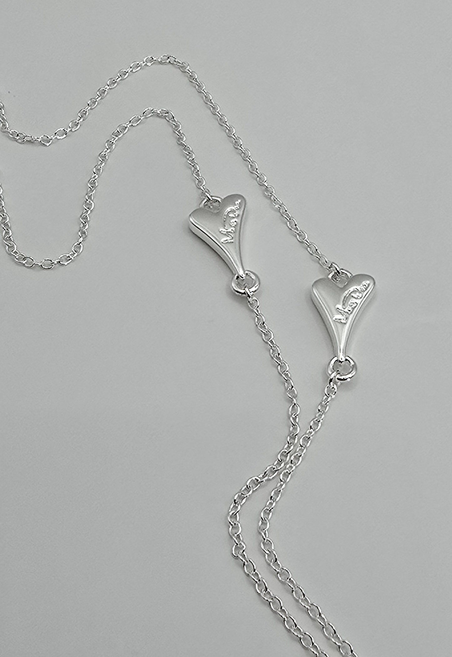 SILVER HOLLOW HEART NECKLACE*