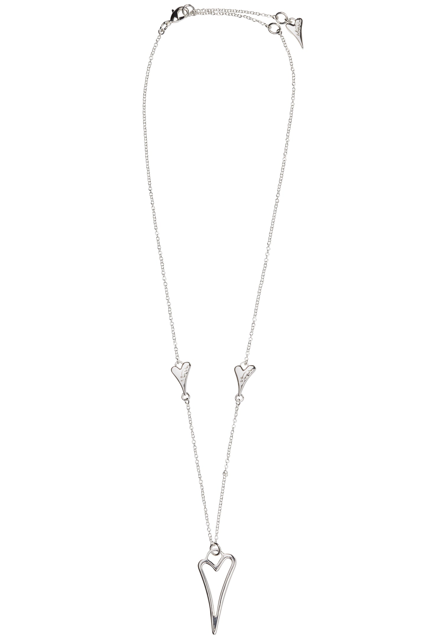 Silver plated Necklace with Hollow Heart pendant
