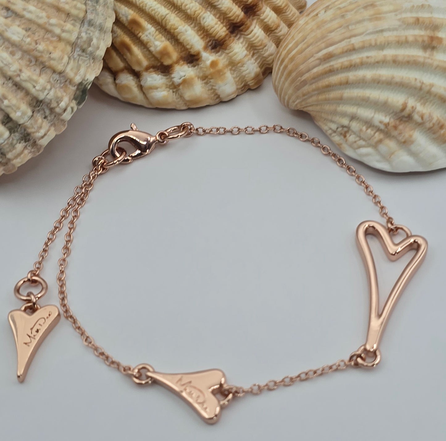 ROSE GOLD HOLLOW HEART BRACELET *
