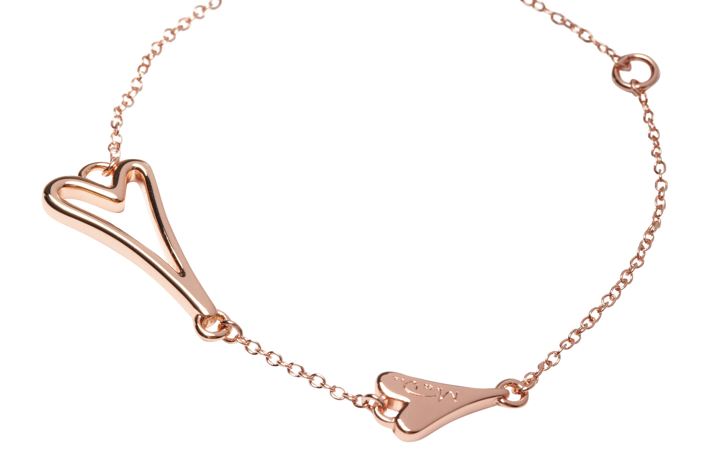 ROSE GOLD HOLLOW HEART BRACELET *