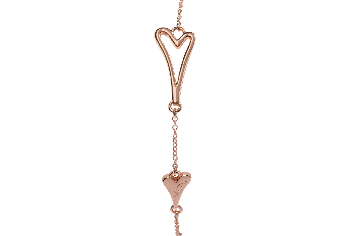 ROSE GOLD HOLLOW HEART BRACELET *