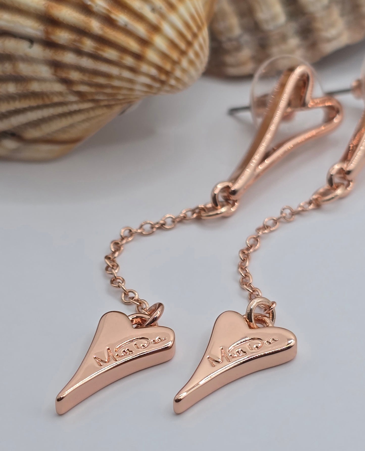 ROSE GOLD HOLLOW HEART EARRINGS*