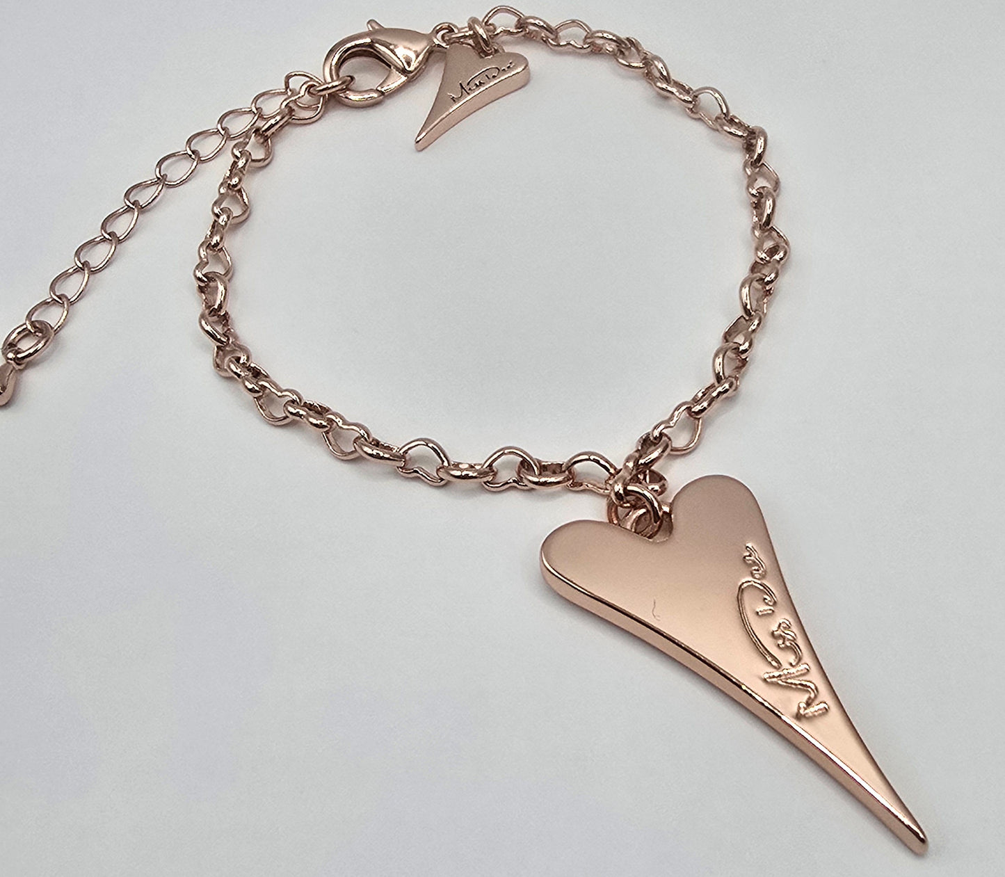 ROSE GOLD SOLID BRAND LOGO HEART BRACELET*