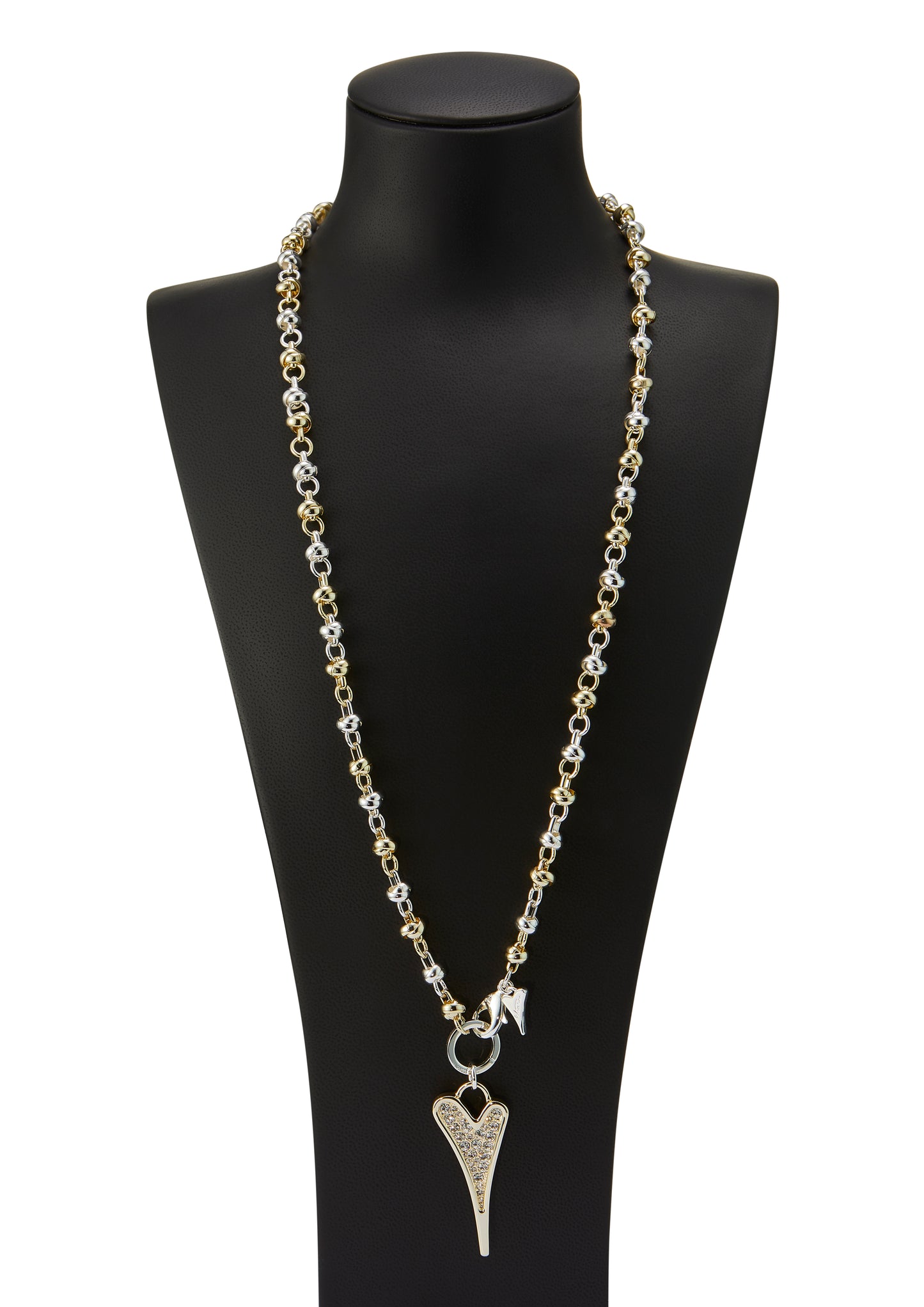 SILVER/YELLOW GOLD 70CM LONG KNOTTED CHAIN NECKLACE*