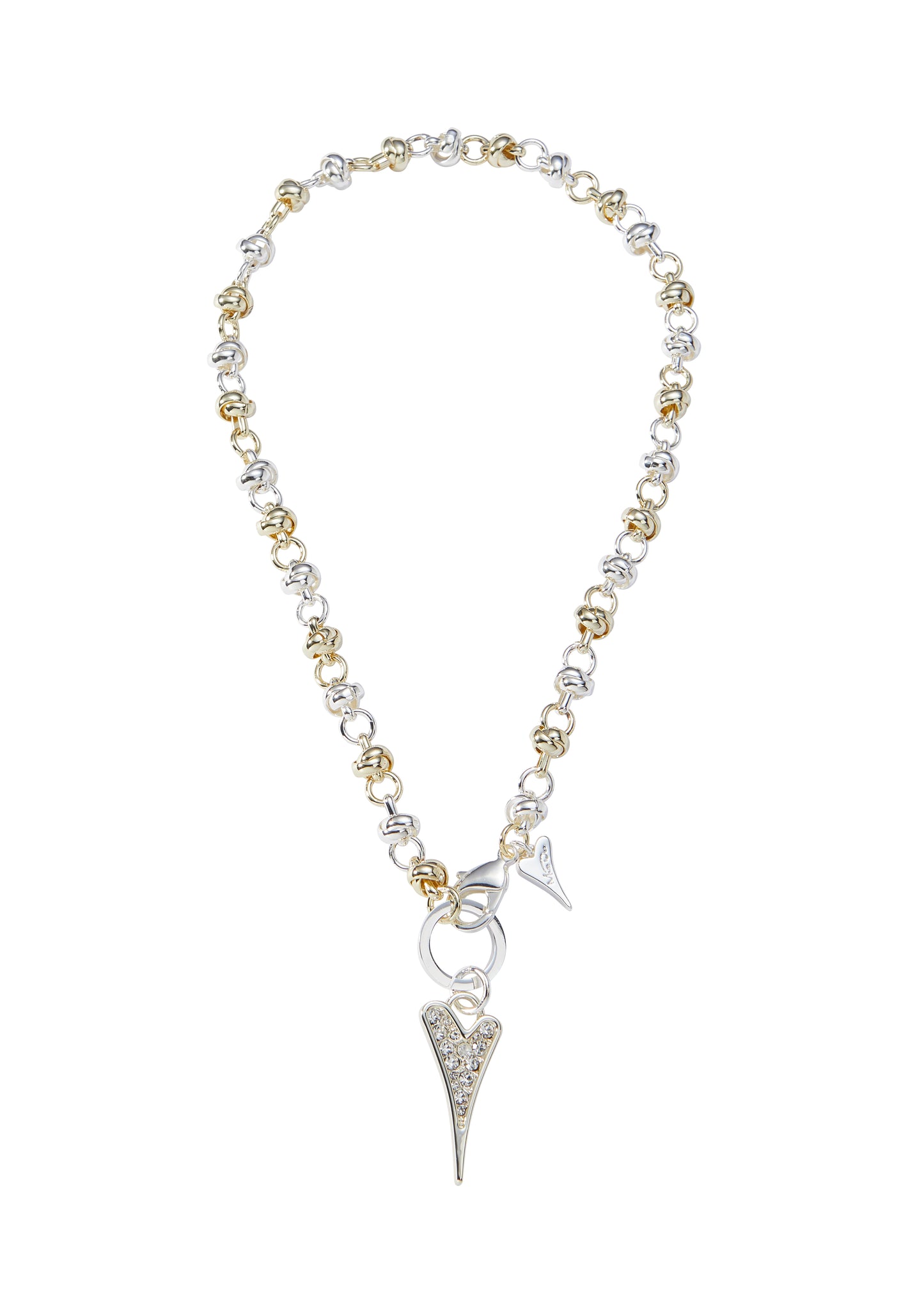 SILVER/YELLOW GOLD KNOTTED CHAIN NECKLACE*