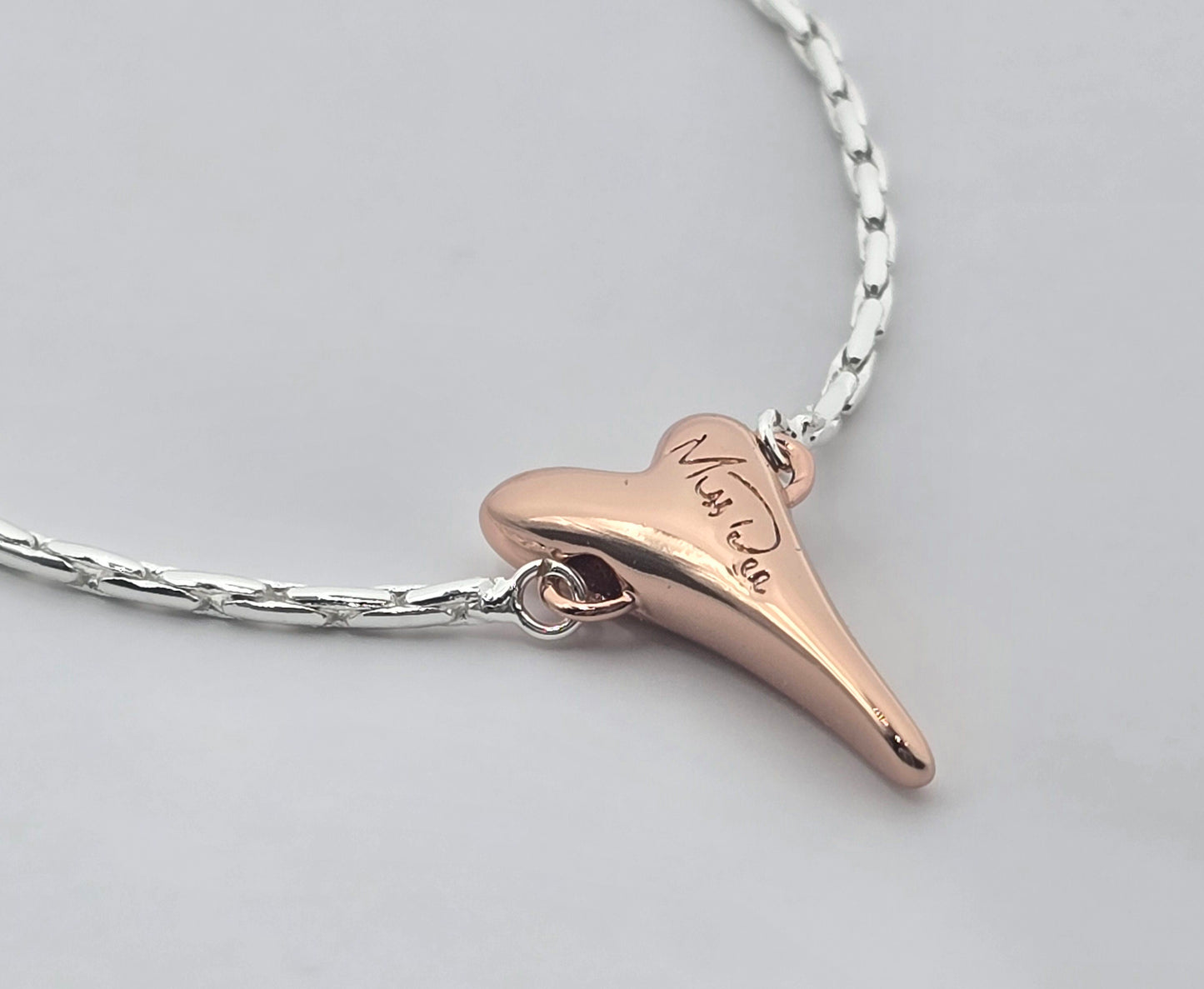Bracelet Silver Chain/Rose Gold Heart pendant*