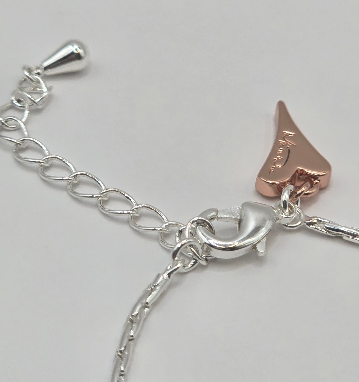 Bracelet Silver Chain/Rose Gold Heart pendant*