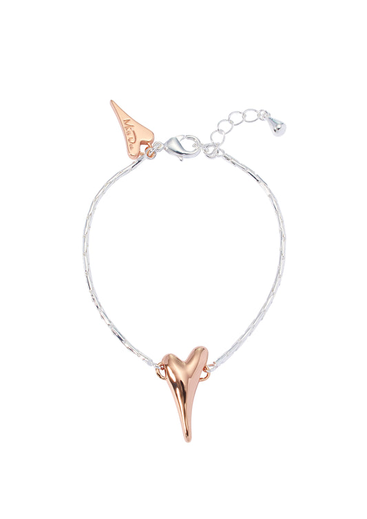 Bracelet Silver Chain/Rose Gold Heart pendant