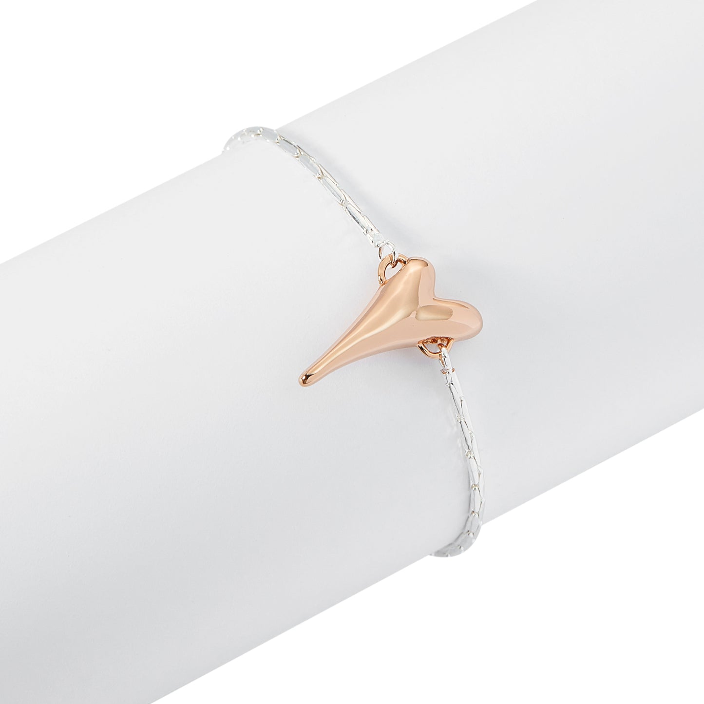Bracelet Silver Chain/Rose Gold Heart pendant*