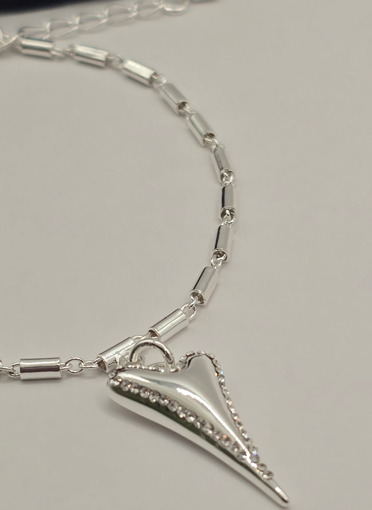 SILVER DIAMANTE HEART BRACELET*