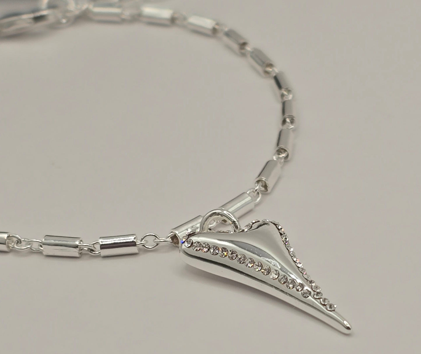 SILVER DIAMANTE HEART BRACELET*