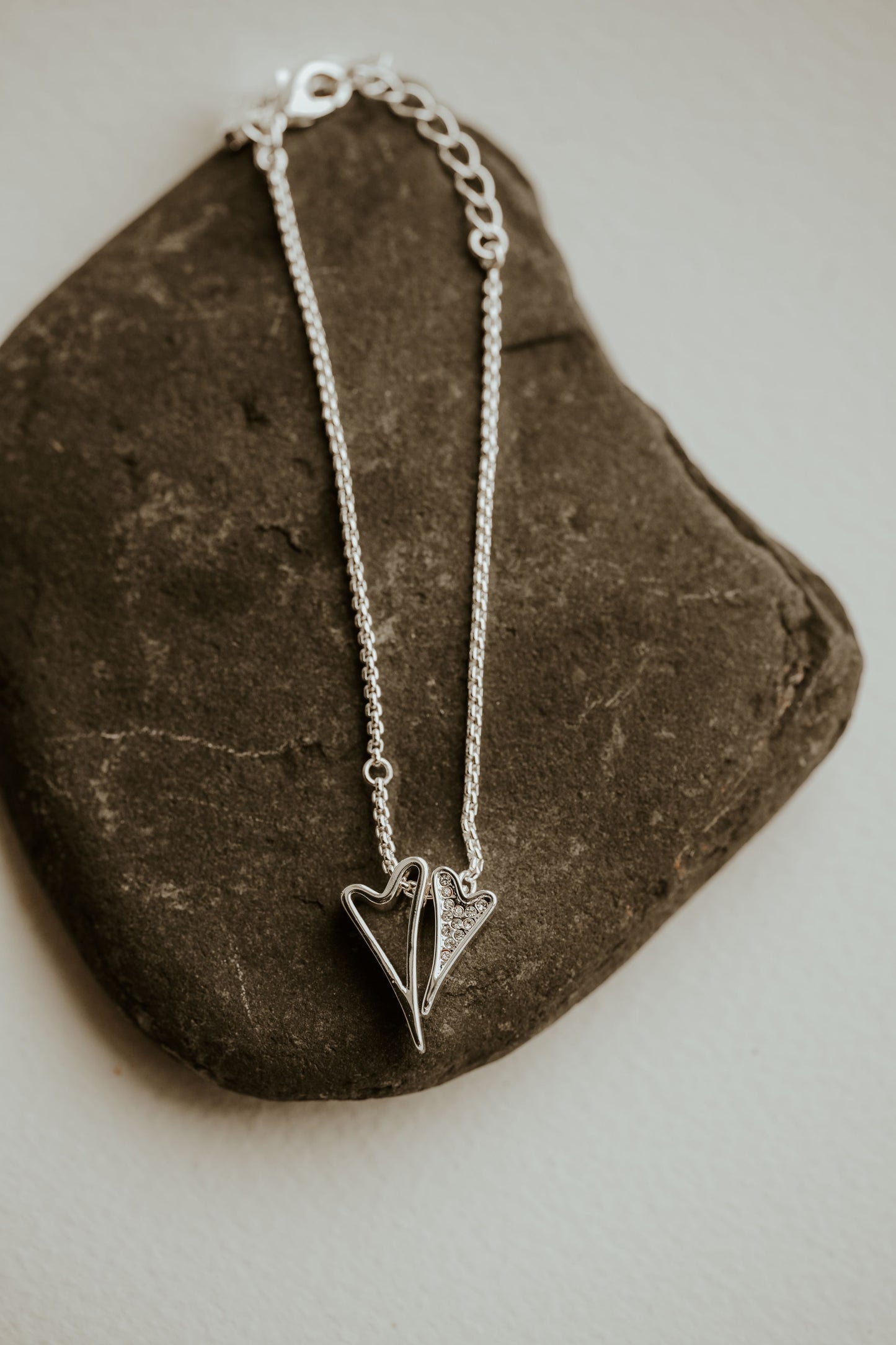 SILVER DOUBLE HEART BRACELET *