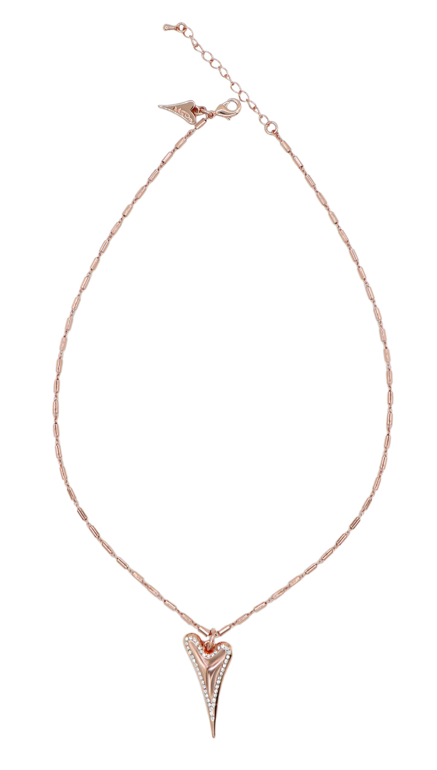 ROSE GOLD DIAMANTE HEART NECKLACE*