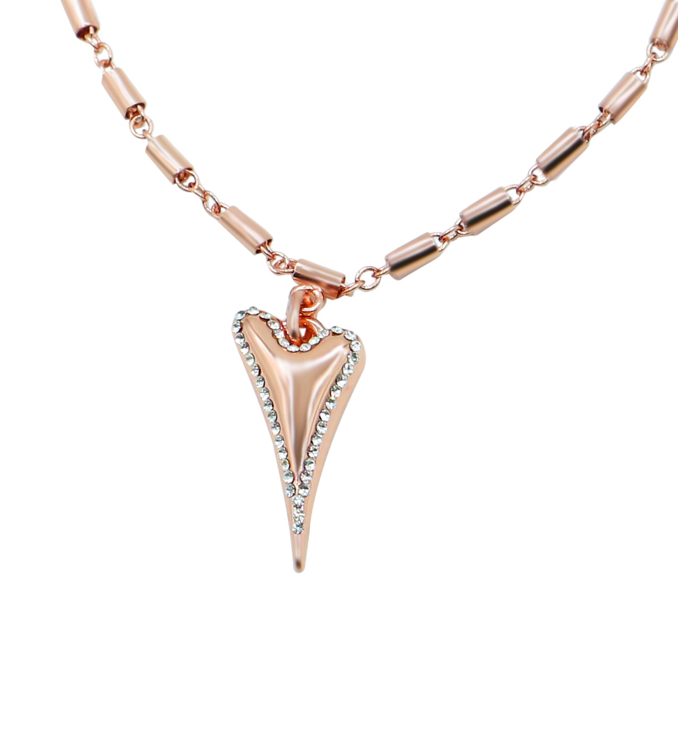 Rose gold plated with diamante face heart bracelet