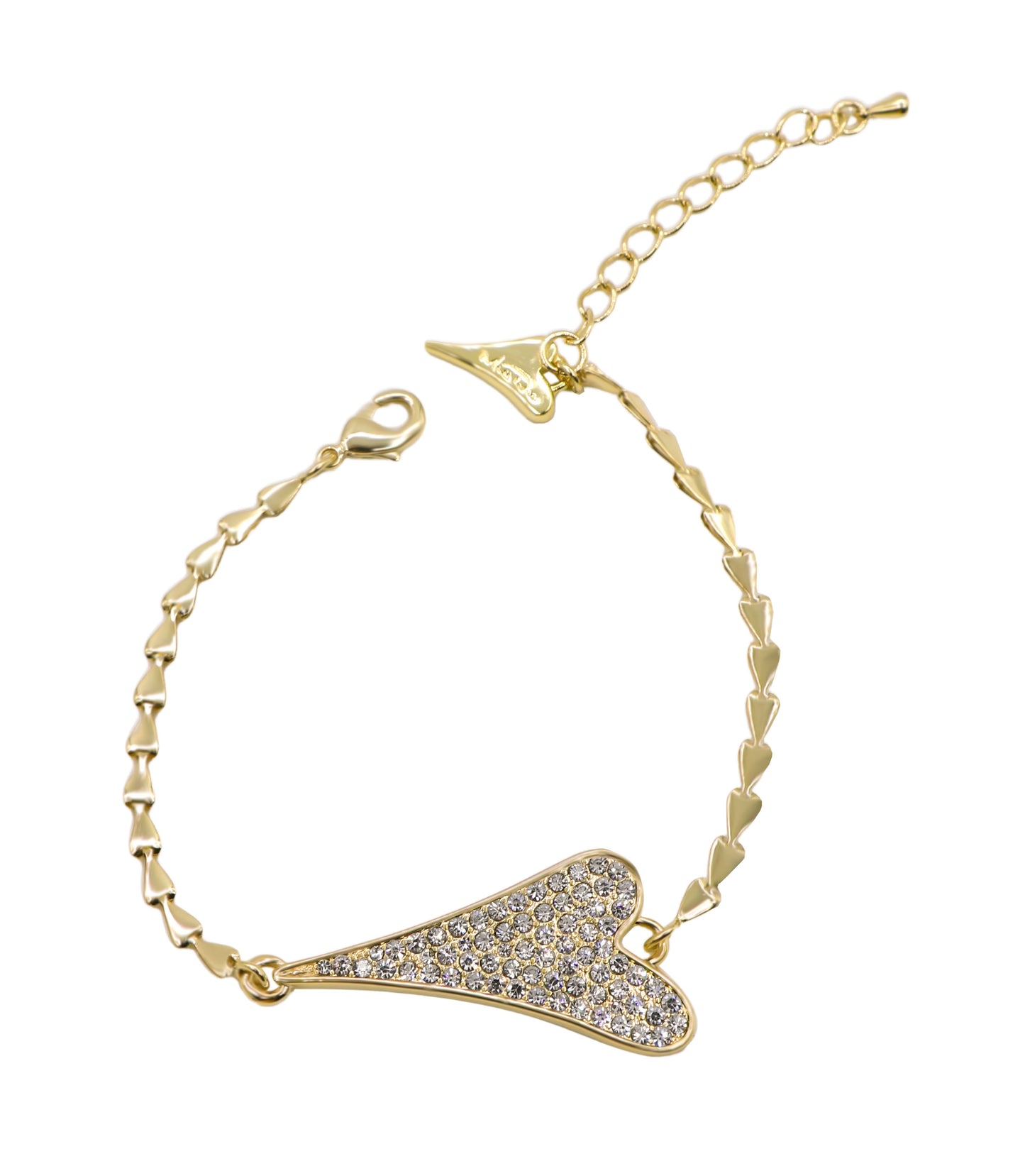 YELLOW GOLD FULL CZ HEART BRACELET*
