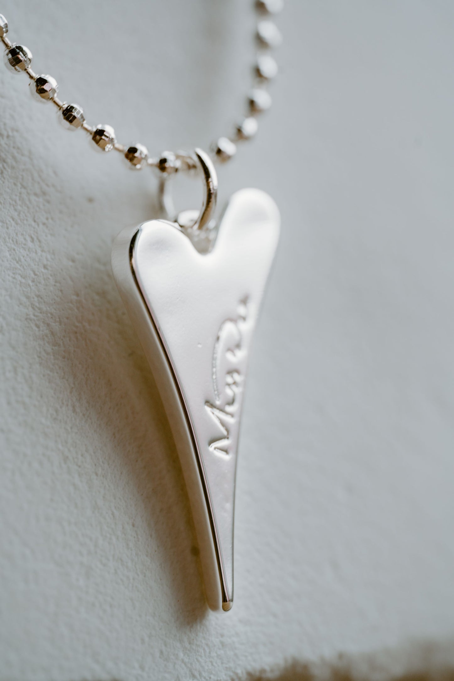 SILVER DIAMNONT CUT BALLS CHAIN NECKLACE *