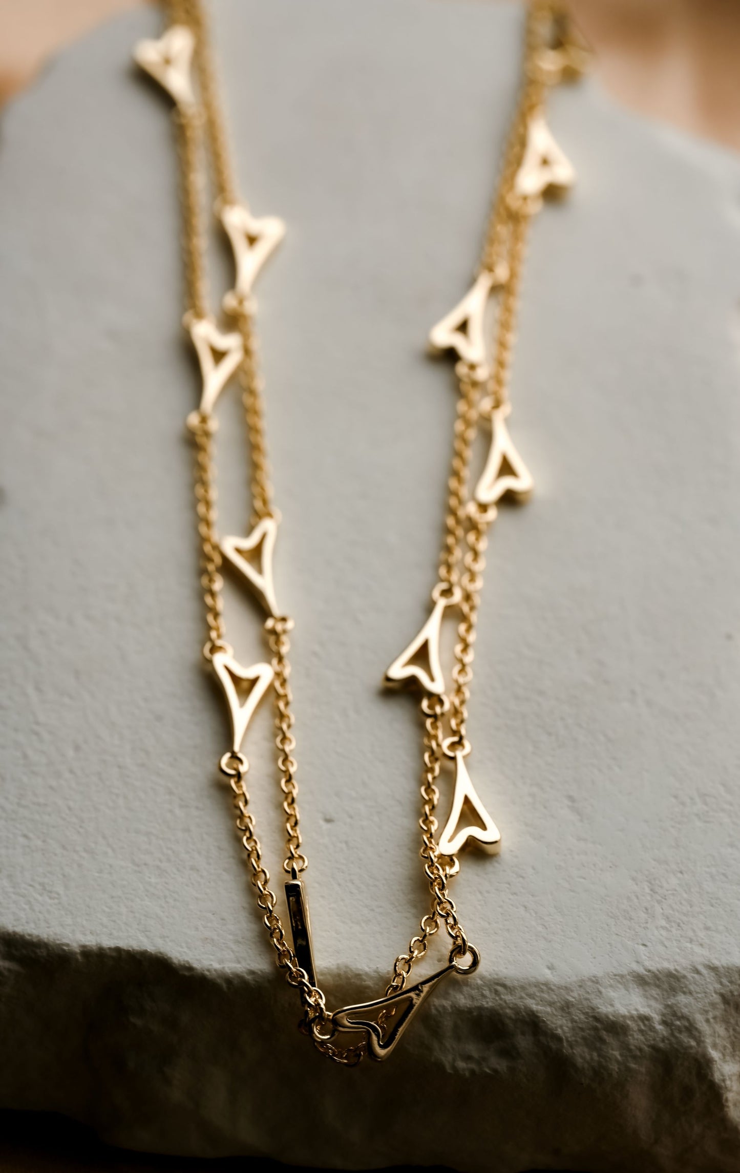 YELLOW GOLD DOUBLE CHAIN BRACELET *