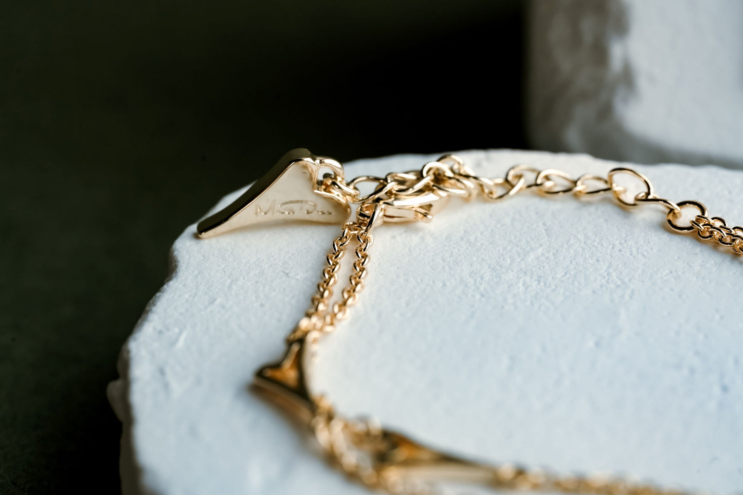 YELLOW GOLD DOUBLE CHAIN BRACELET *