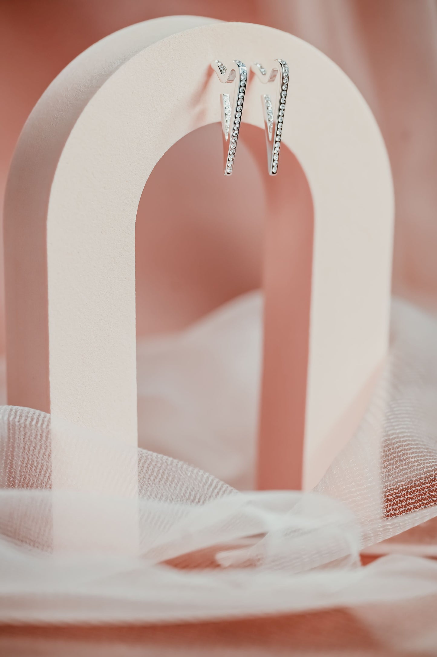 SILVER HEART SHAPED HOOPS *