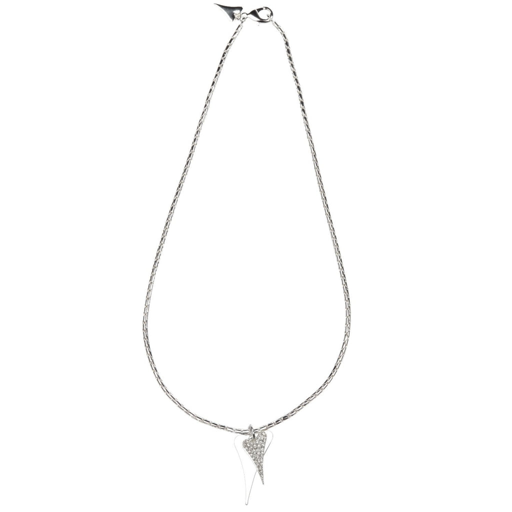 SILVER DOUBLE HEART NECKLACE*