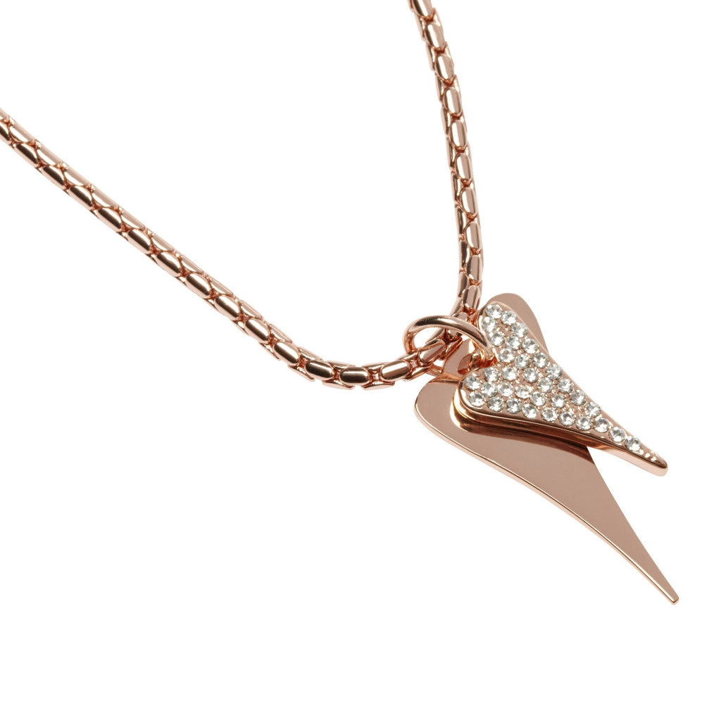 ROSE GOLD DOUBLE HEART NECKLACE*