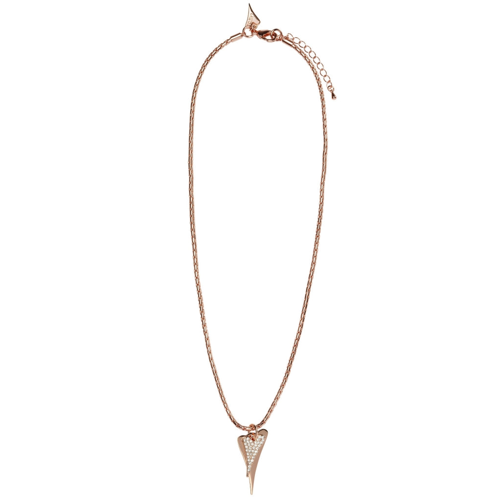 ROSE GOLD DOUBLE HEART NECKLACE*