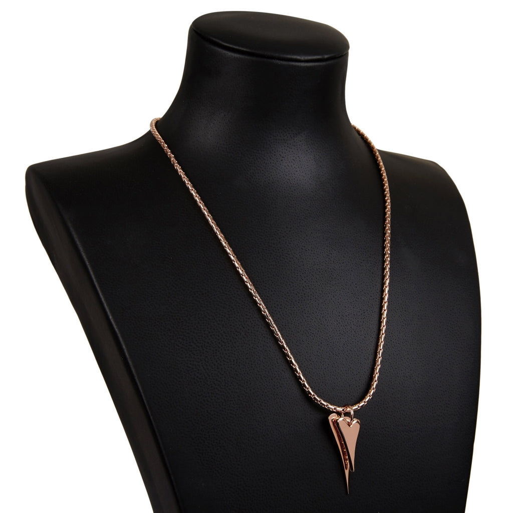 ROSE GOLD DOUBLE HEART NECKLACE*