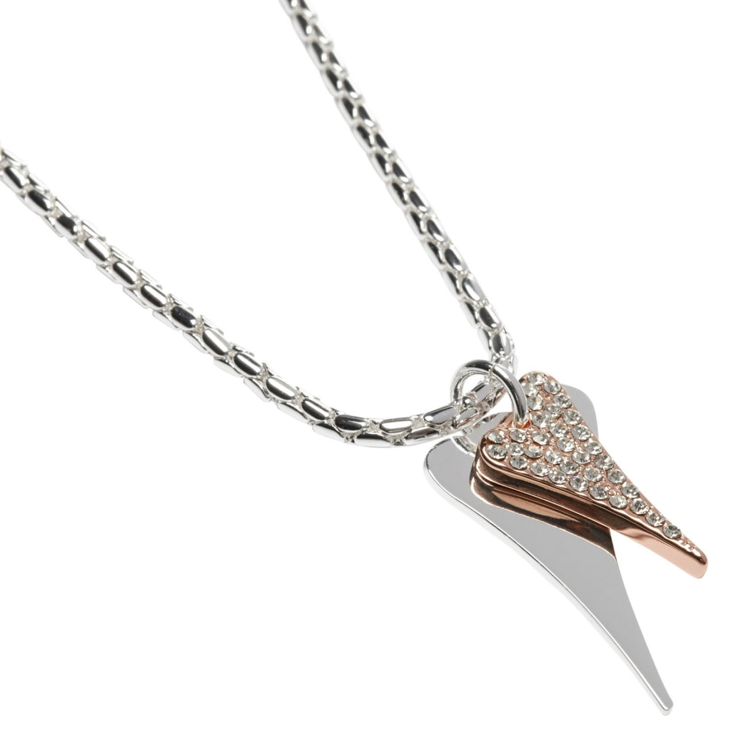 SILVER/ROSE GOLD HEARTS NECKLACE*