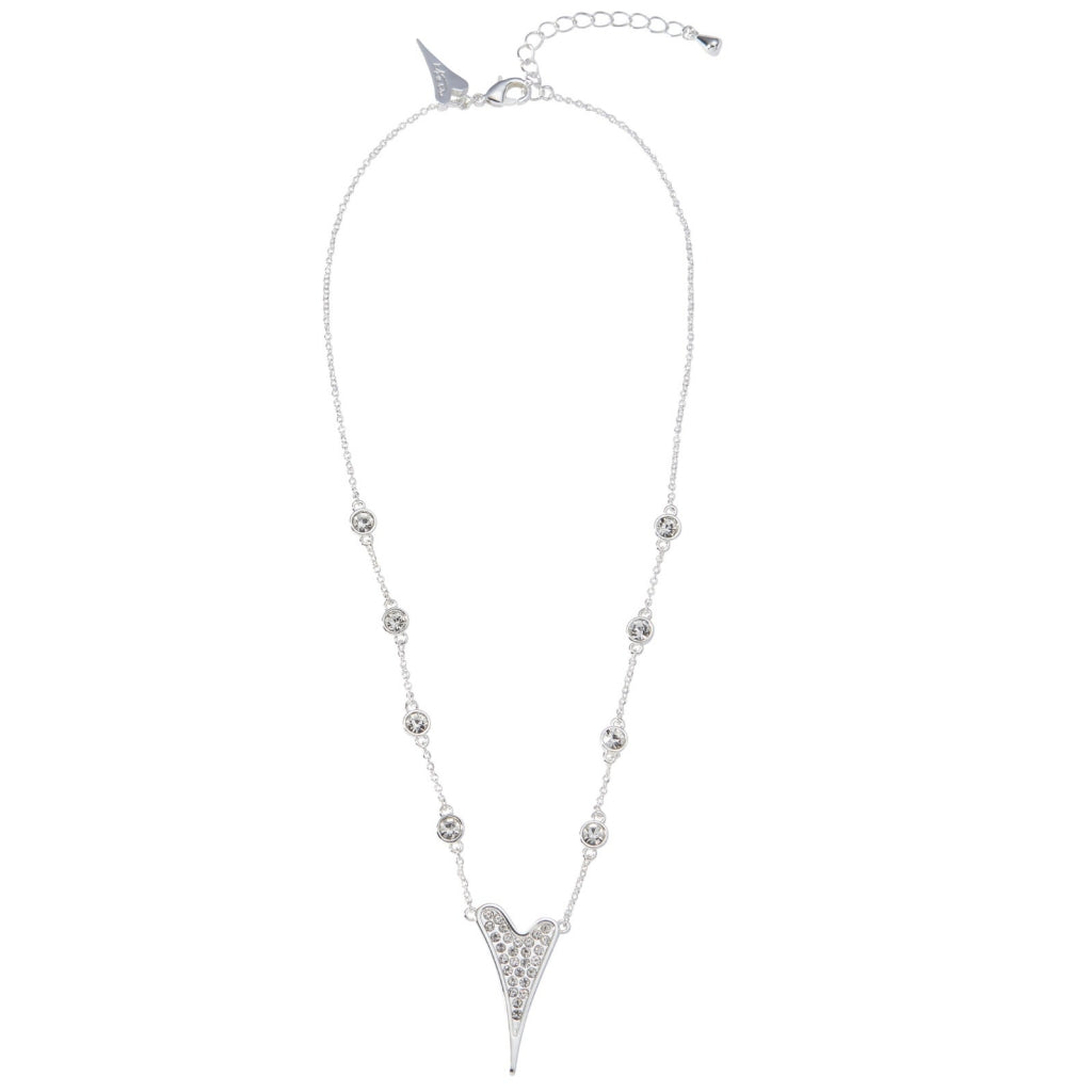 SILVER DIAMANTE HEART NECKLACE*