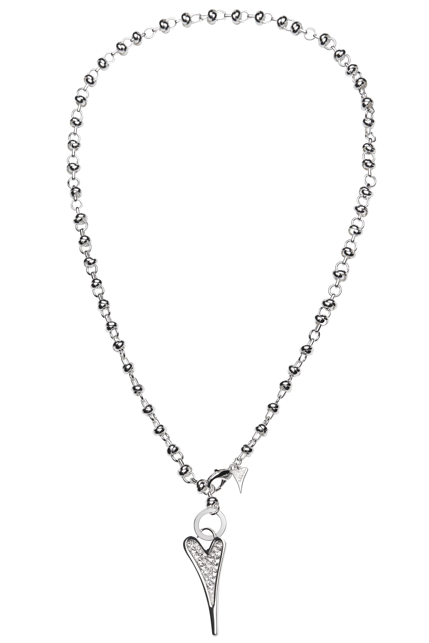 SILVER 70CM LONG KNOTTED CHAIN NECKLACE*