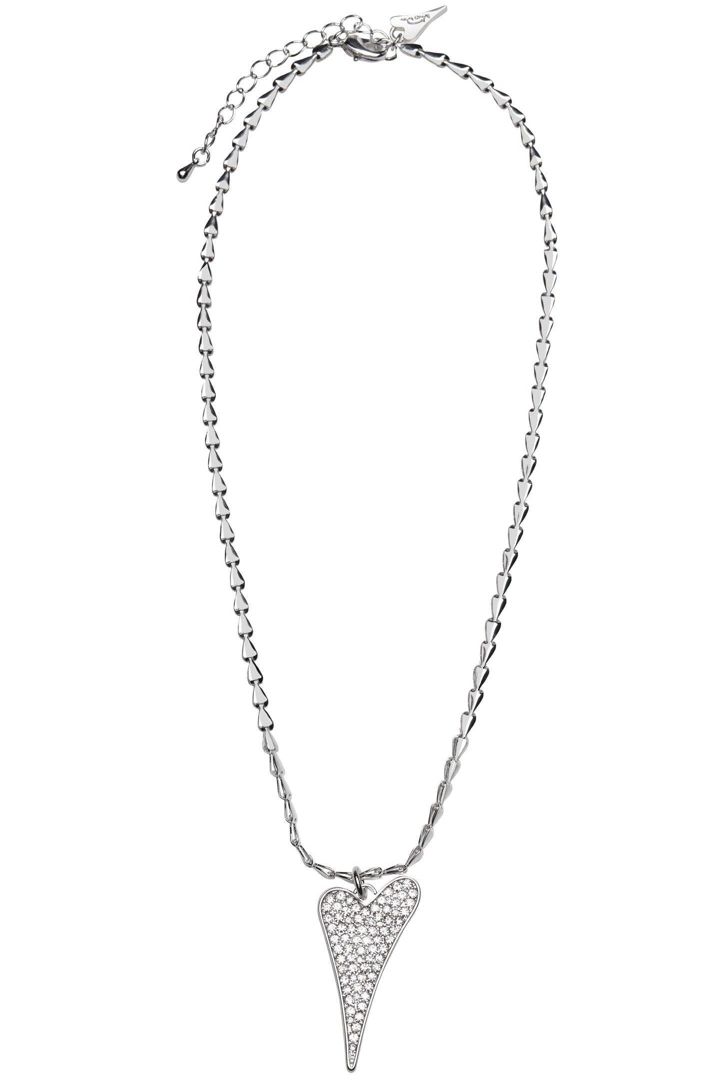 SILVER DIAMANTE HEART NECKLACE*