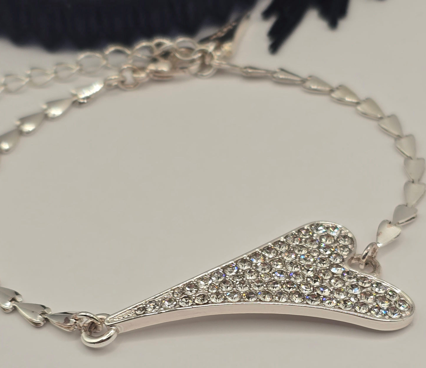 SILVER DIAMANTE HEART BRACELET*