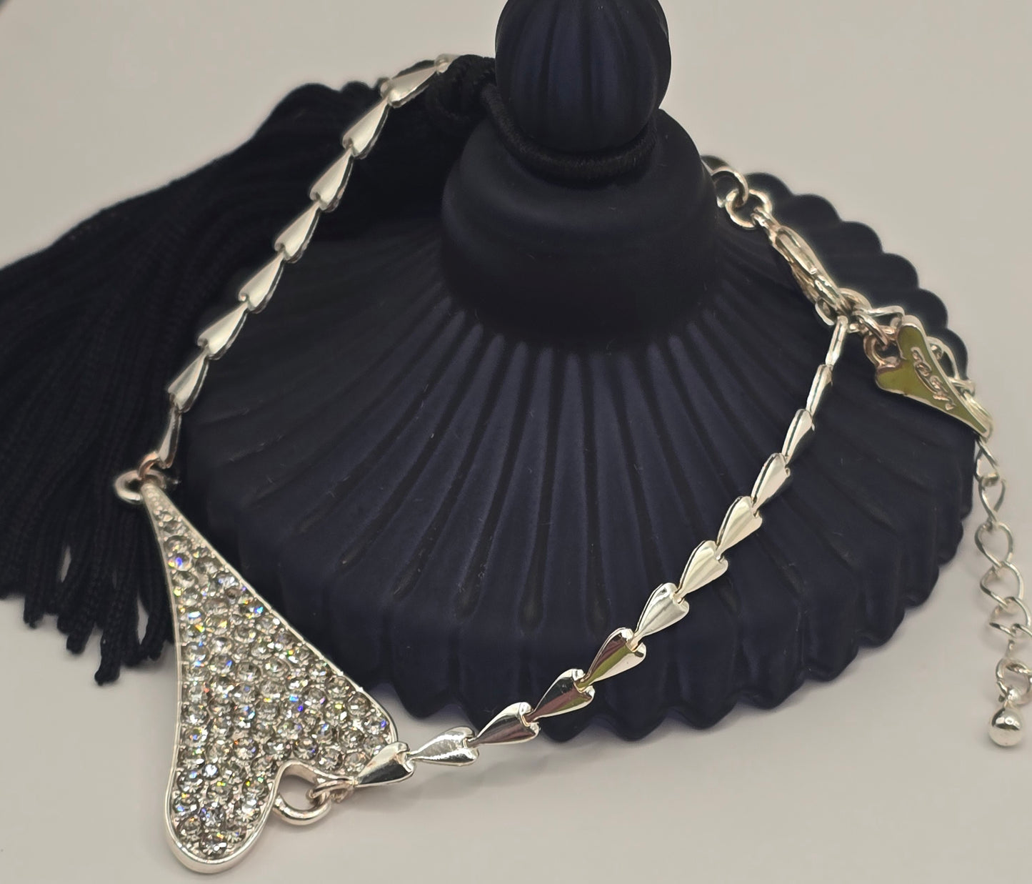 SILVER DIAMANTE HEART BRACELET*