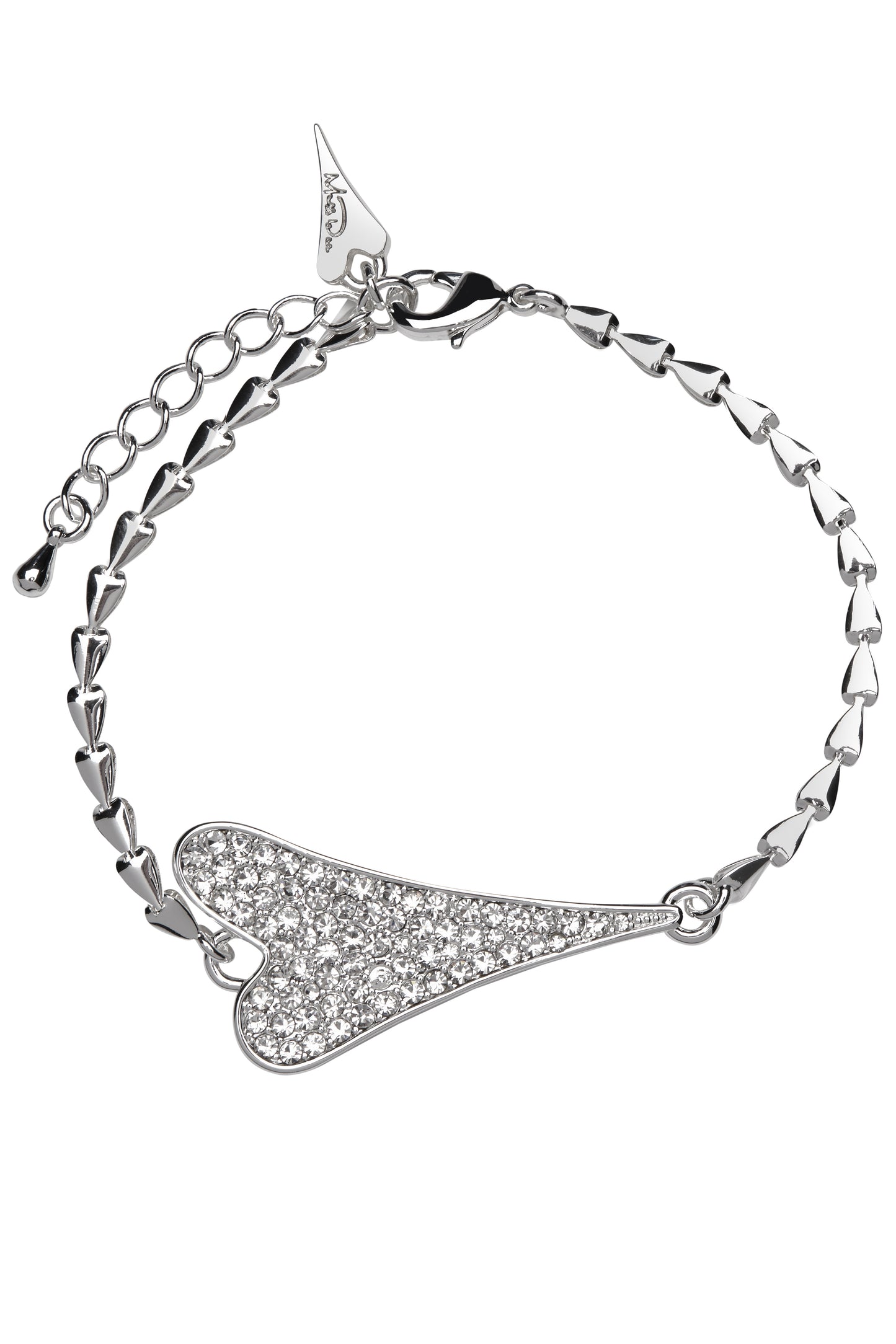 SILVER DIAMANTE HEART BRACELET*