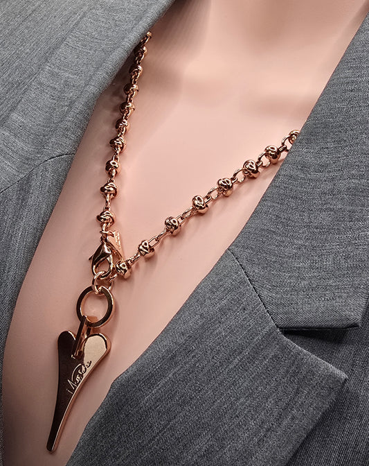 ROSE GOLD 70CM LONG KNOTTED CHAIN NECKLACE*