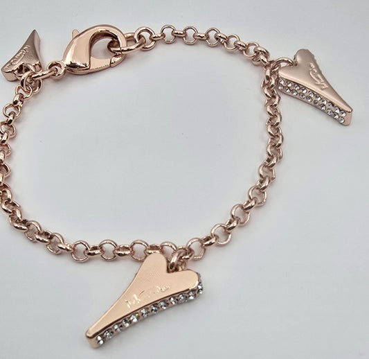 ROSE GOLD DIAMANTE HEARTS BRACELET*