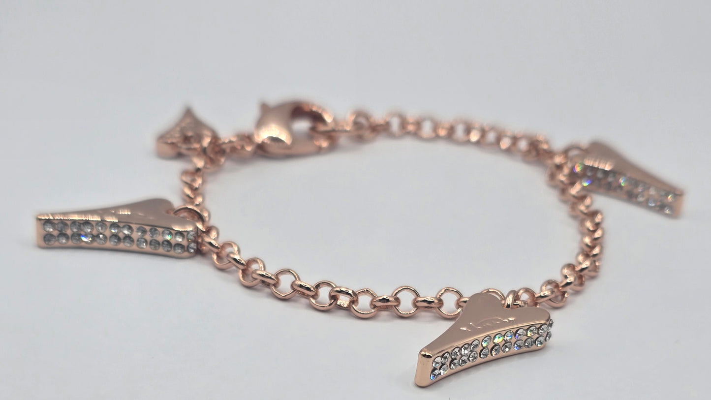 ROSE GOLD DIAMANTE HEARTS BRACELET*