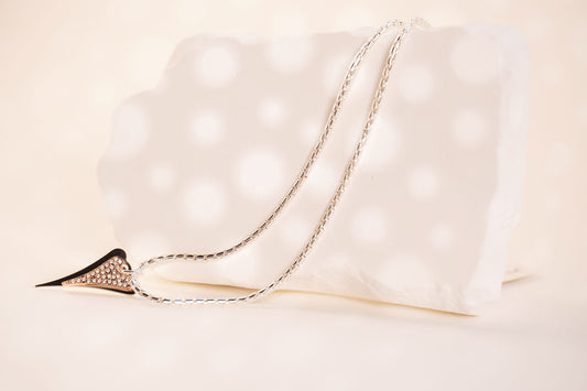 SILVER/ROSE GOLD HEARTS LONG NECKLACE*