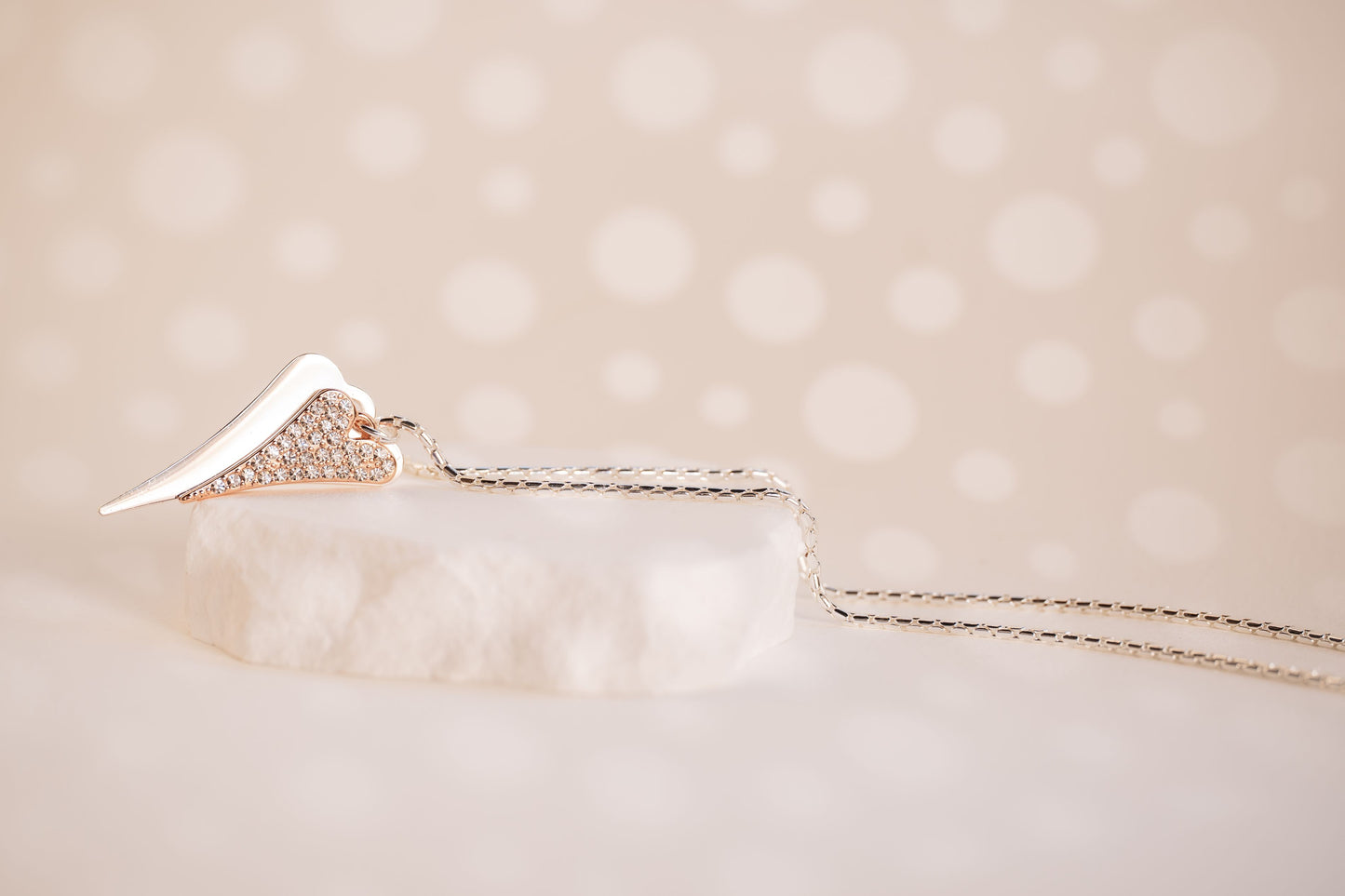 SILVER/ROSE GOLD HEARTS NECKLACE*