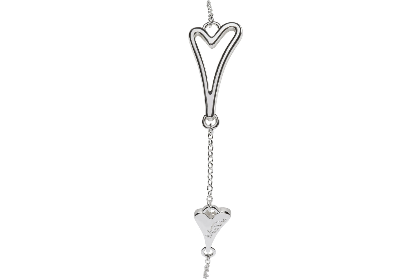 Silver plated Bracelet with Hollow heart