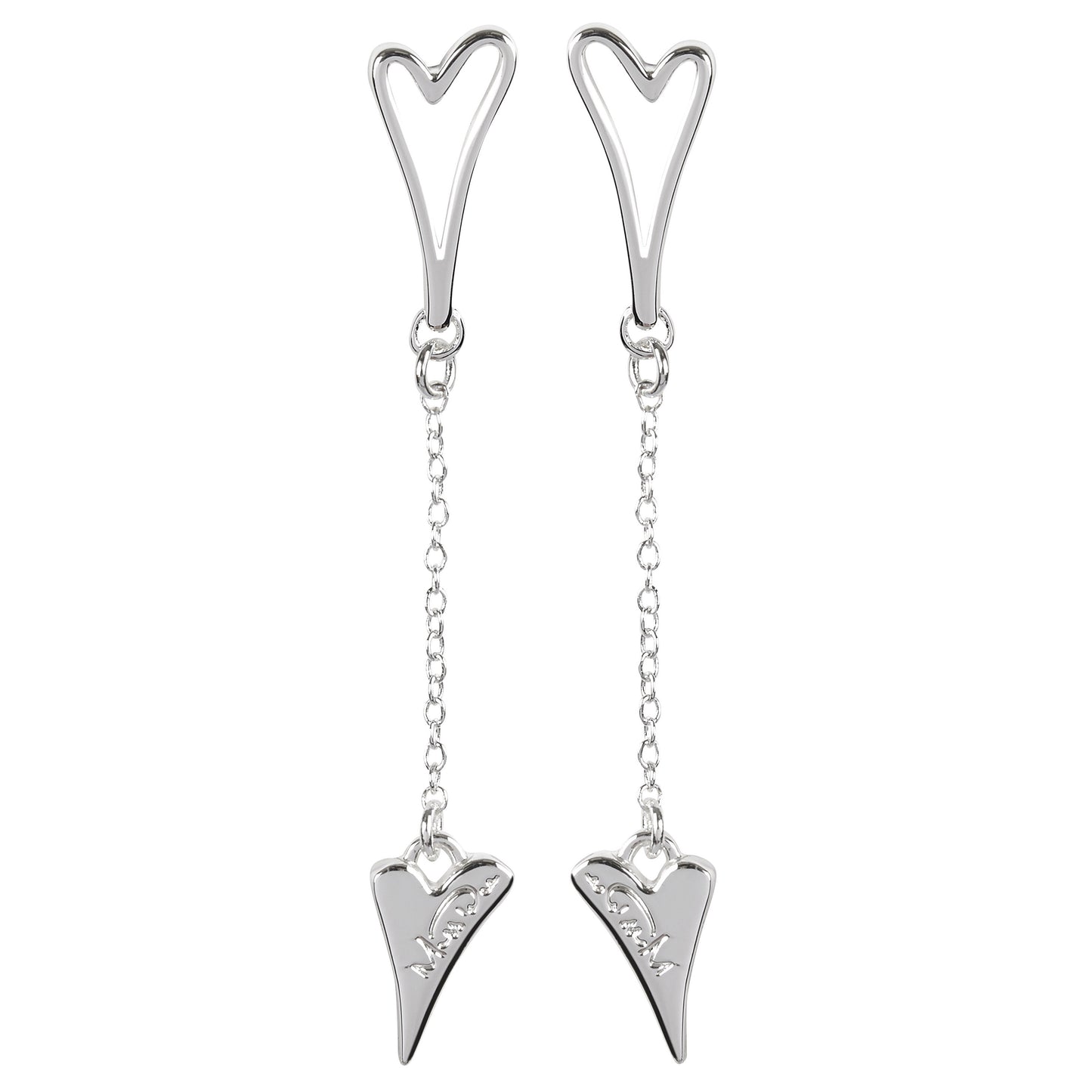 Silver plated Hollow heart Earrings