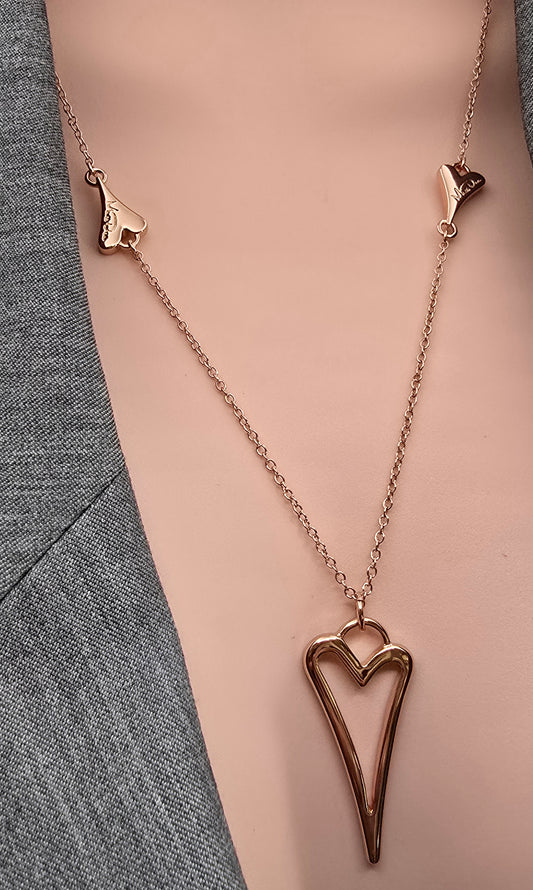 ROSE GOLD HOLLOW HEART NECKLACE*