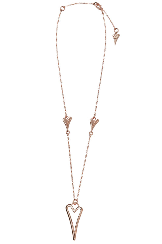 Rose gold plated Necklace with Hollow heart
