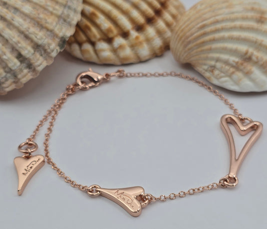 ROSE GOLD HOLLOW HEART BRACELET *