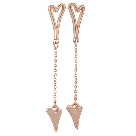 Rose gold plated Hollow heart Earrings